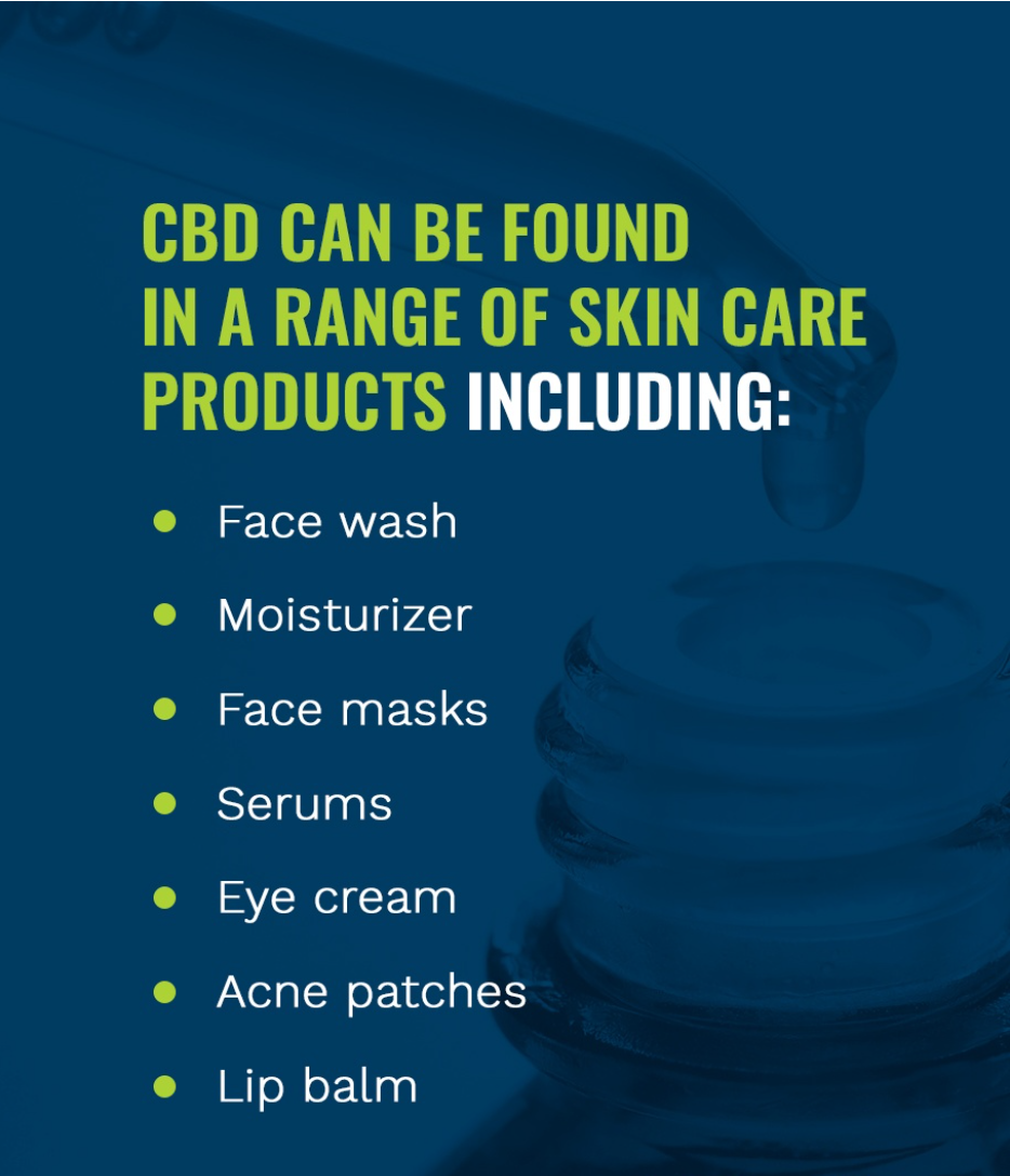CBD can be found in a range of skin care products