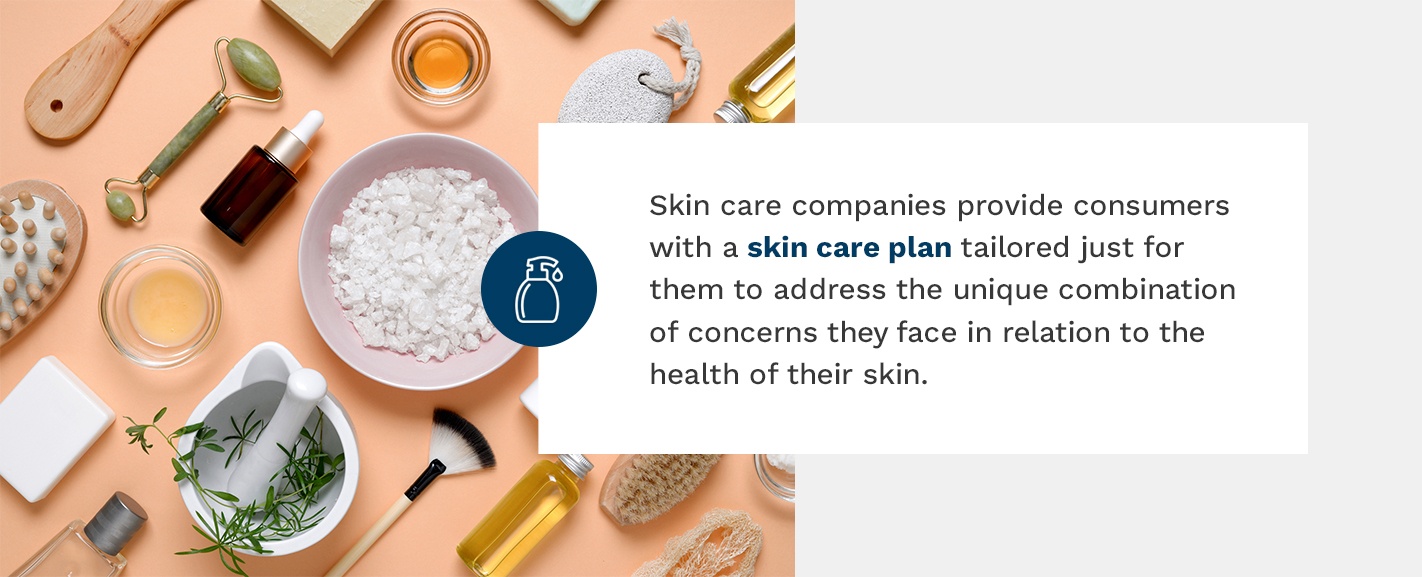 Skin care companies provide consumers with a skin care plan tailored just for them